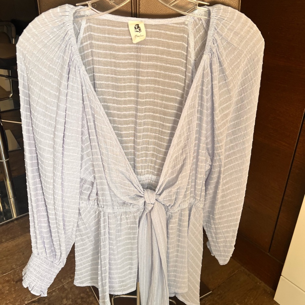 Vici light blue babydoll top